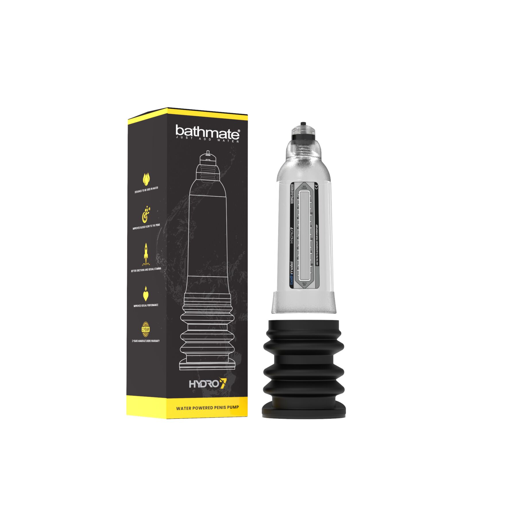 Гідропомпа Bathmate Hydro 7 Clear, для члена довжиною от 12,5 до 18см, діаметр до 5см - Зображення 3
