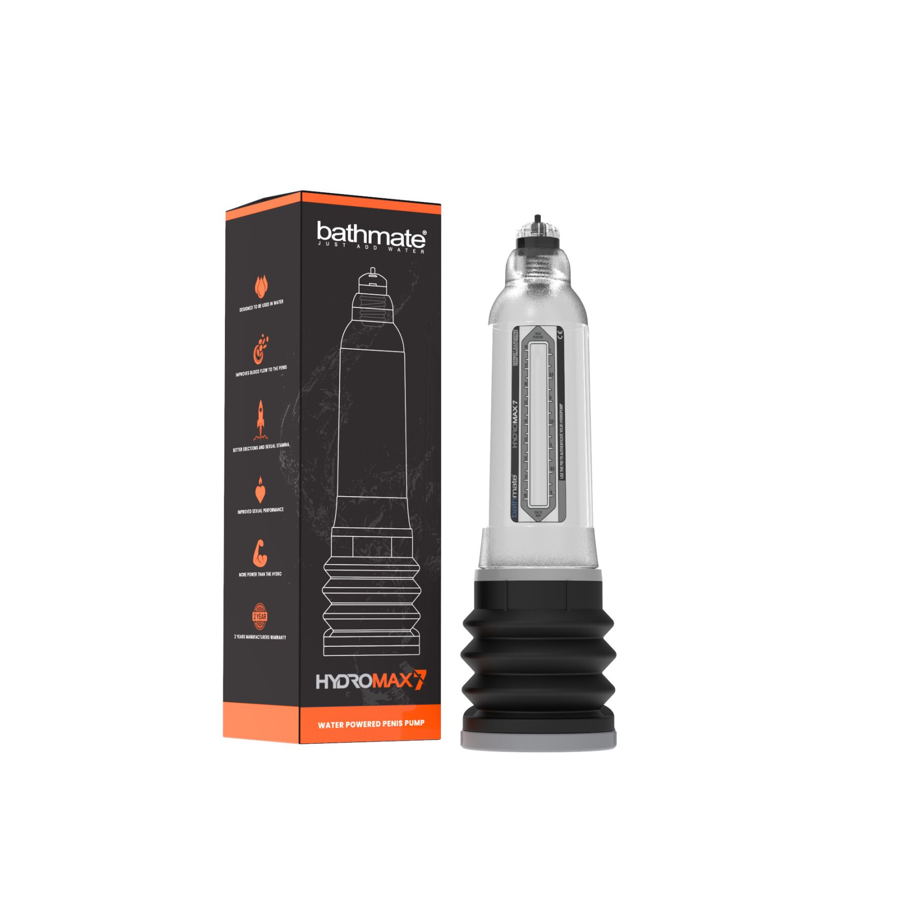 Гідропомпа Bathmate Hydromax 7 Clear, для члена довжиною від 12,5 до 18 см, діаметр до 5 см - Зображення 3