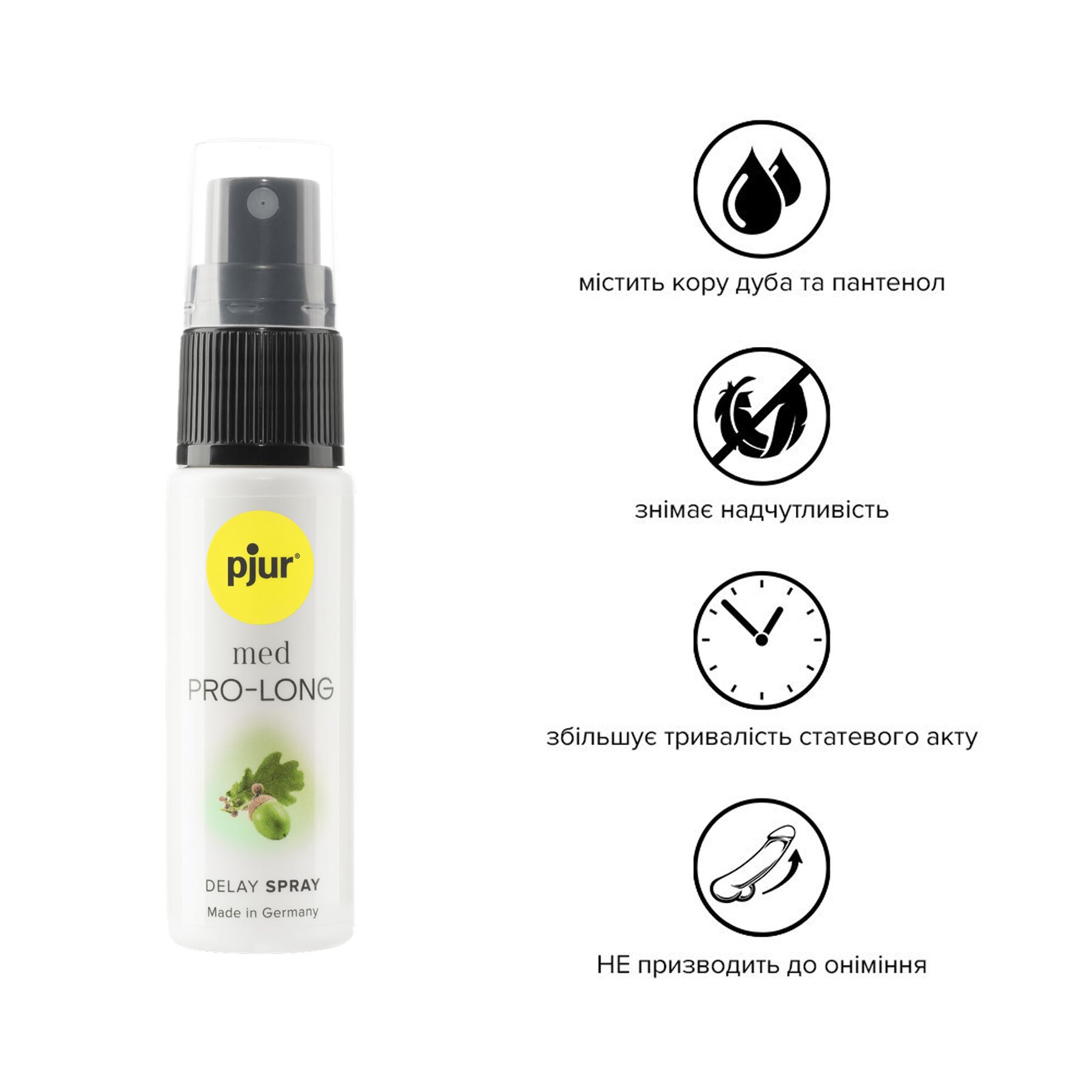 Спрей-пролонгатор pjur med Pro-long Spray 20 мл, з екстрактом дубової кори та пантенолом - Зображення 2