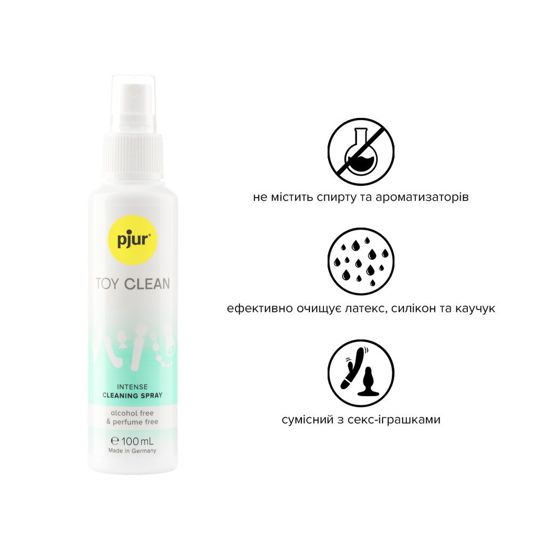 Антибактеріальний спрей для секс-іграшок pjur Toy Clean 100 мл, без спирту, делікатний - Зображення 2
