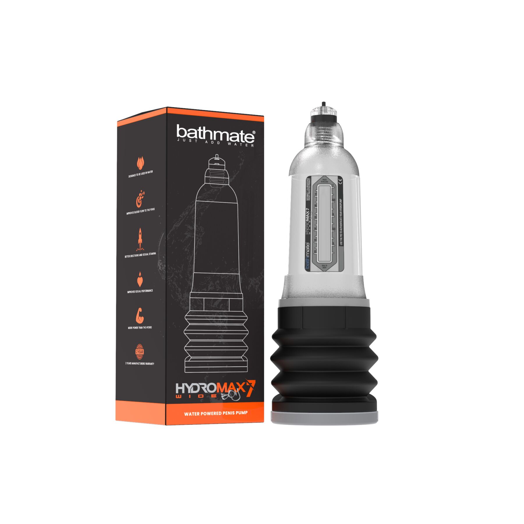 Гідропомпа Bathmate Hydromax 7 WideBoyClear, для члена довжиною від 12,5 до 18 см, діаметр до 5,5 см - Зображення 4