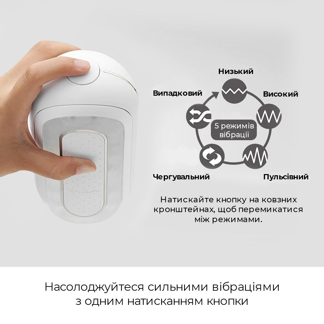 Вібромастурбатор Tenga Flip Zero Electronic Vibration White, змінна інтенсивність, розкладний - Зображення 4
