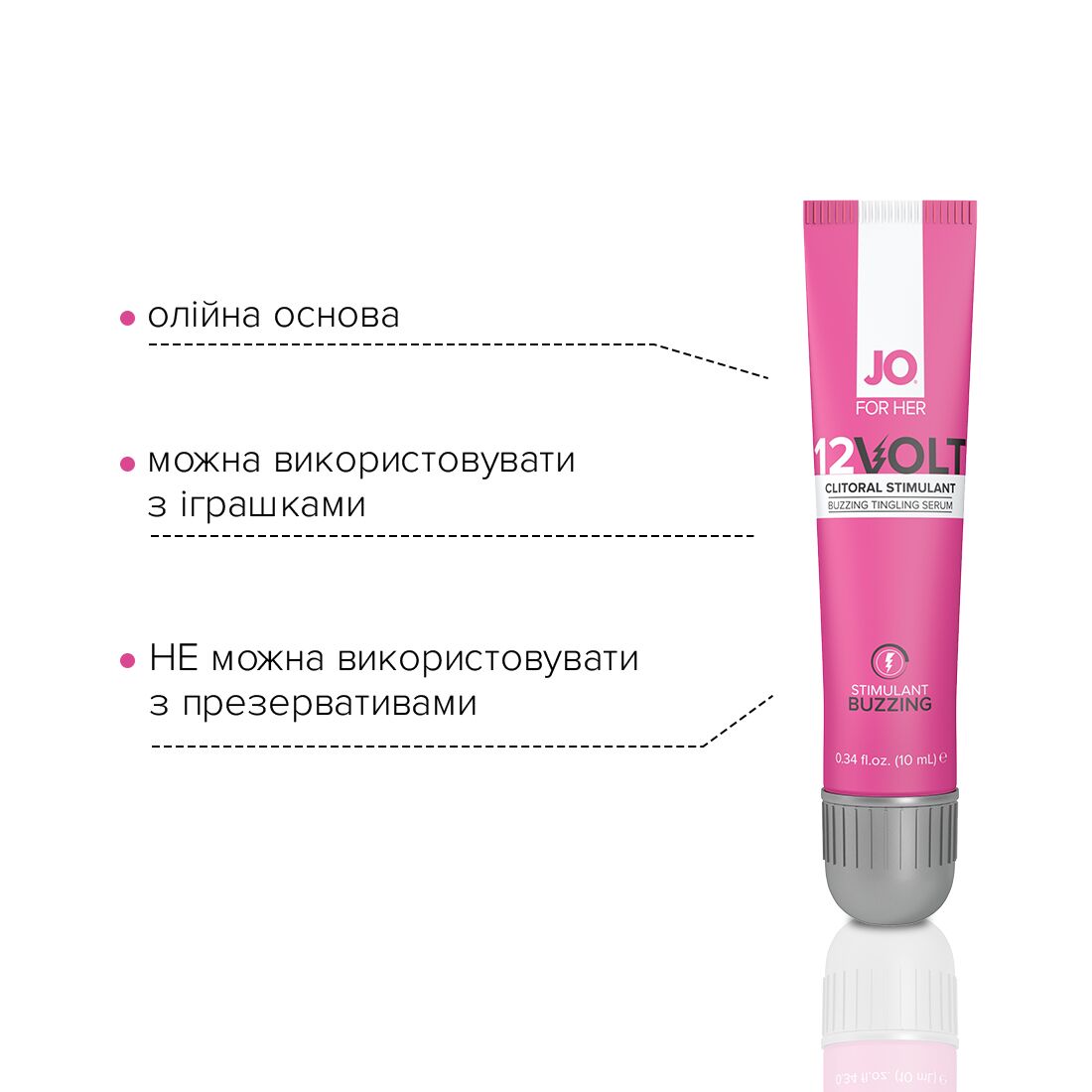 Збудливий гель для клітора JO 12VOLT (10 мл) з ефектом пульсації та розігріву - Зображення 4