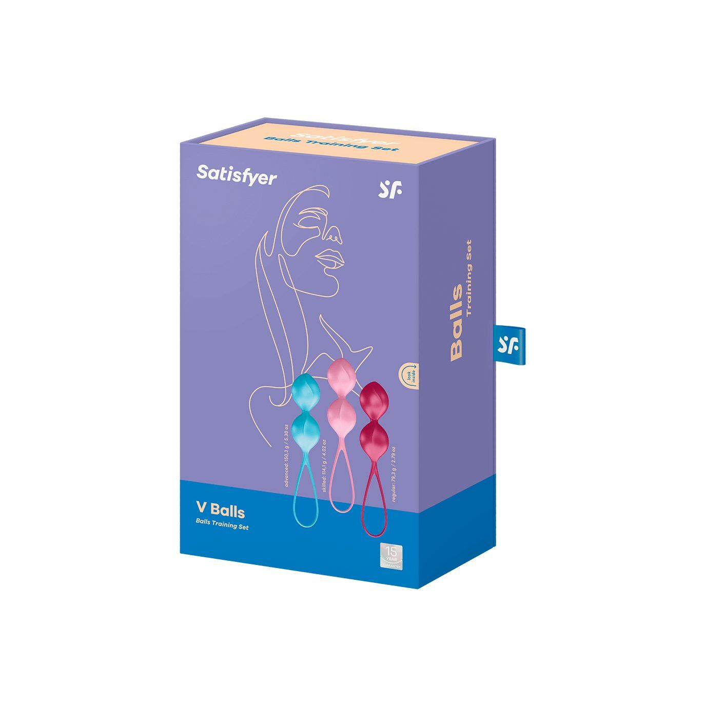 Вагінальні кульки Satisfyer V Balls (3 пари), діаметр 3,4 см, маса 79-114-150г, монолітні - Зображення 4