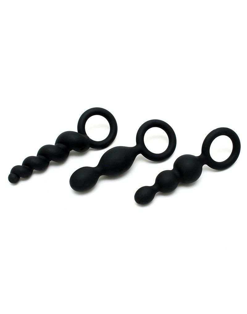 Набір анальних іграшок Satisfyer Plug black (set of 3) - Booty Call, макс. діаметр 3 см - Зображення 2