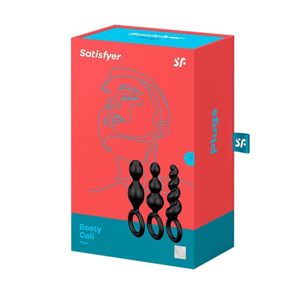 Набір анальних іграшок Satisfyer Plug black (set of 3) - Booty Call, макс. діаметр 3 см - Зображення 3