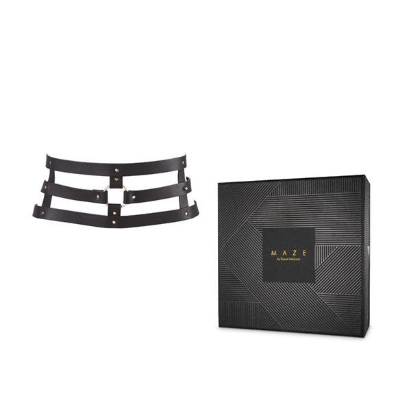 Портупея-пояс Bijoux Indiscrets MAZE - Wide Belt and Restraints Black, екошкіра - Зображення 2