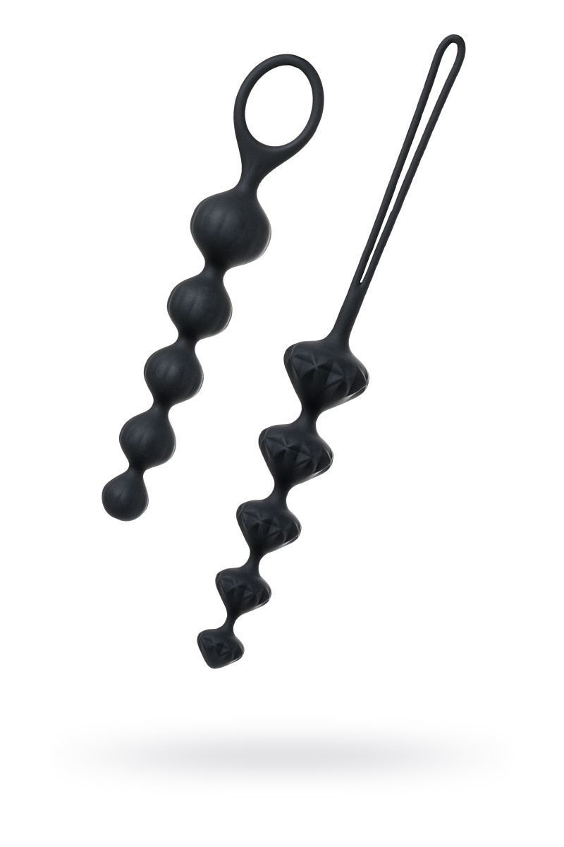 Набір анальних намистин Satisfyer Beads Black, силікон, макс. діаметр 3,3 см та 3,5 см - Зображення 2