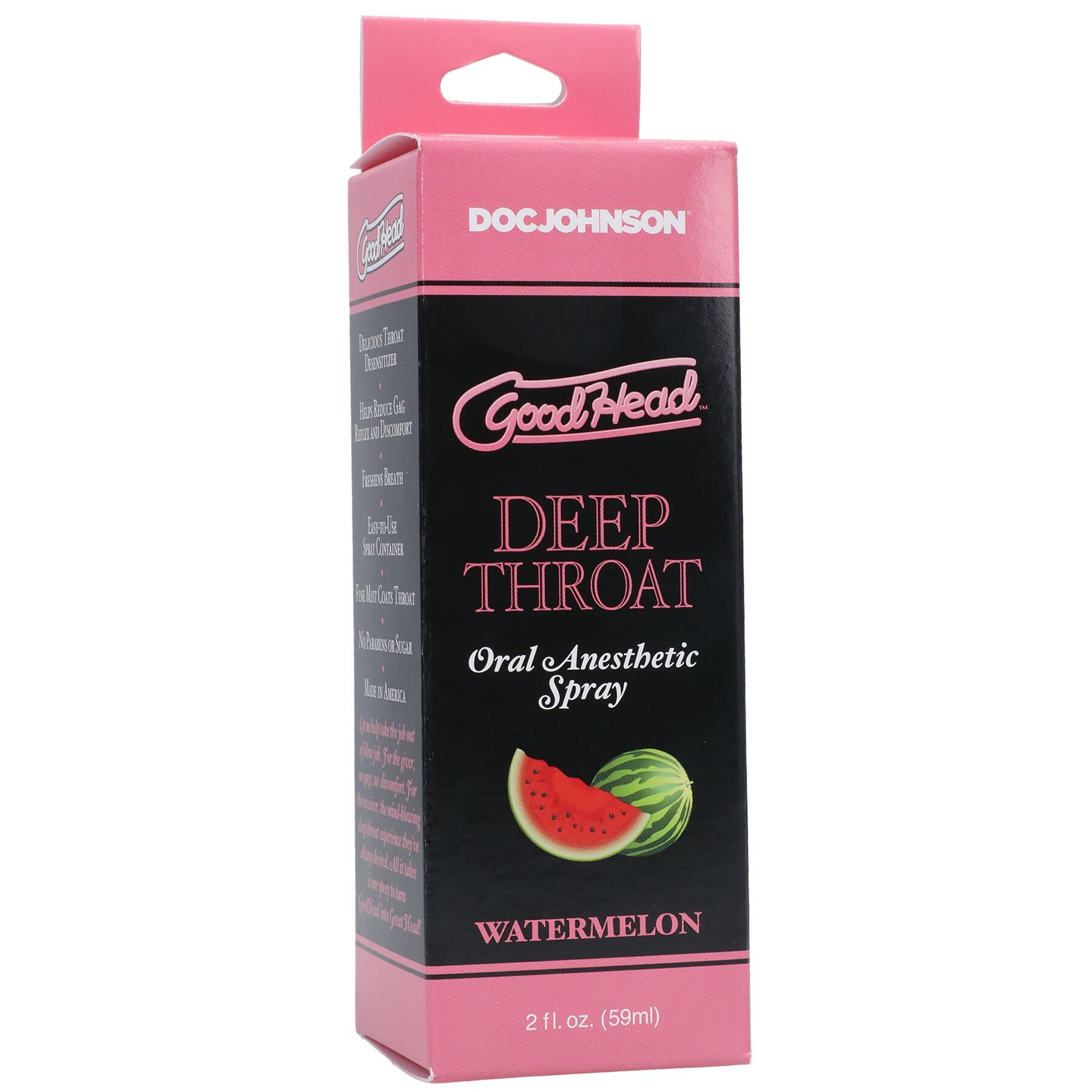 Спрей для мінету Doc Johnson GoodHead DeepThroat Spray - Watermelon 59 мл для глибокого мінету - Зображення 3