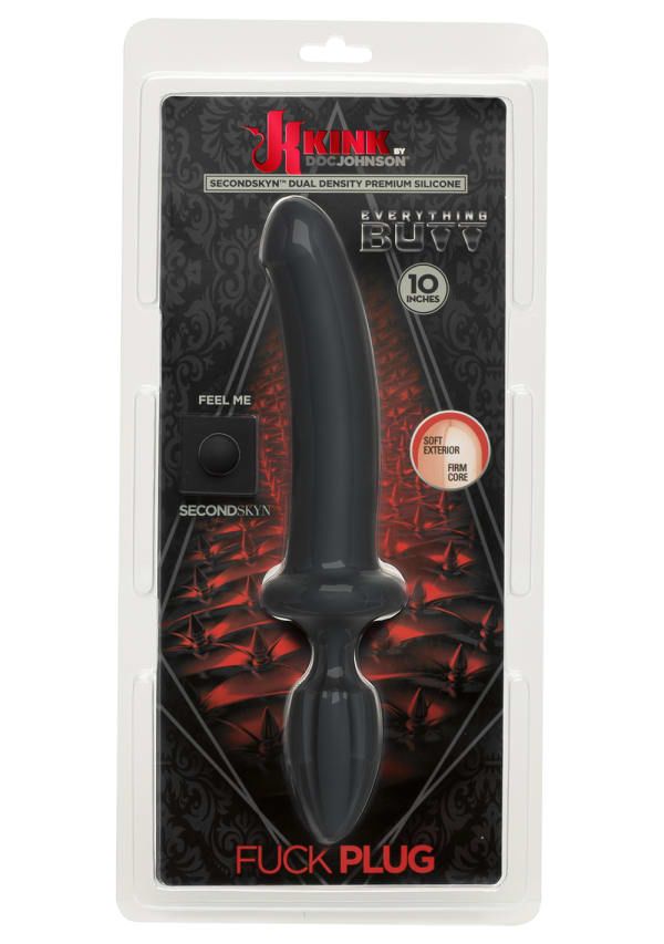 Анальний плаг з ділдо Doc Johnson Kink - Dual Density SECONDSKYN Fuck Plug - Black - Зображення 4