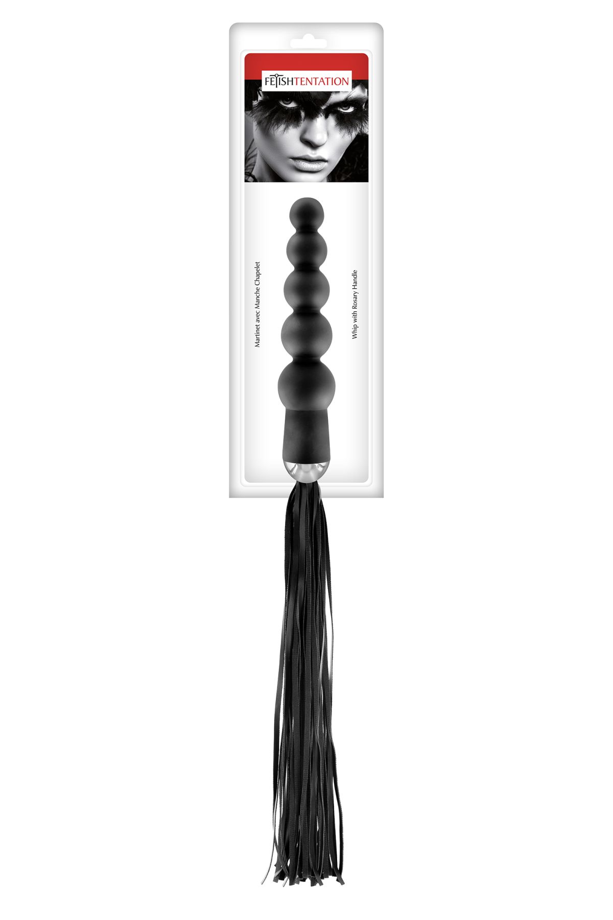 Флогер з ручкою - анальним намистом Fetish Tentation Whip with Rosary Handle - Зображення 2