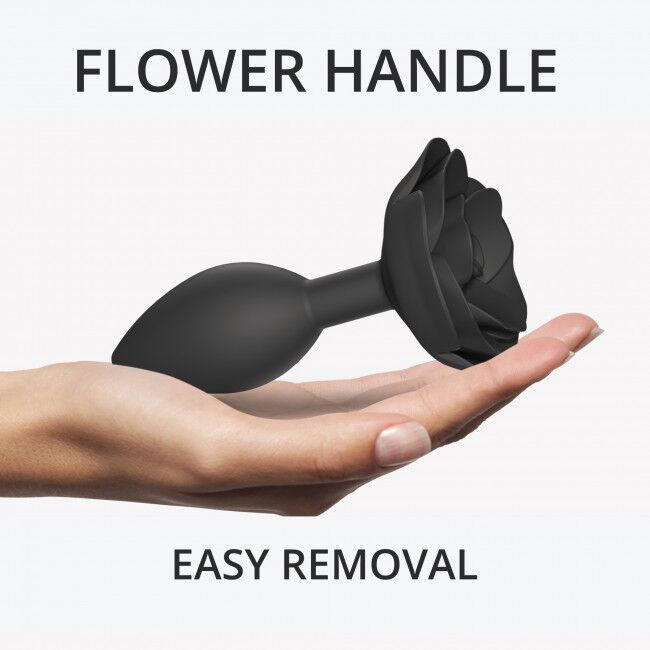 Силіконова анальна пробка Love To Love OPEN ROSES L SIZE - BLACK ONYX - Зображення 4
