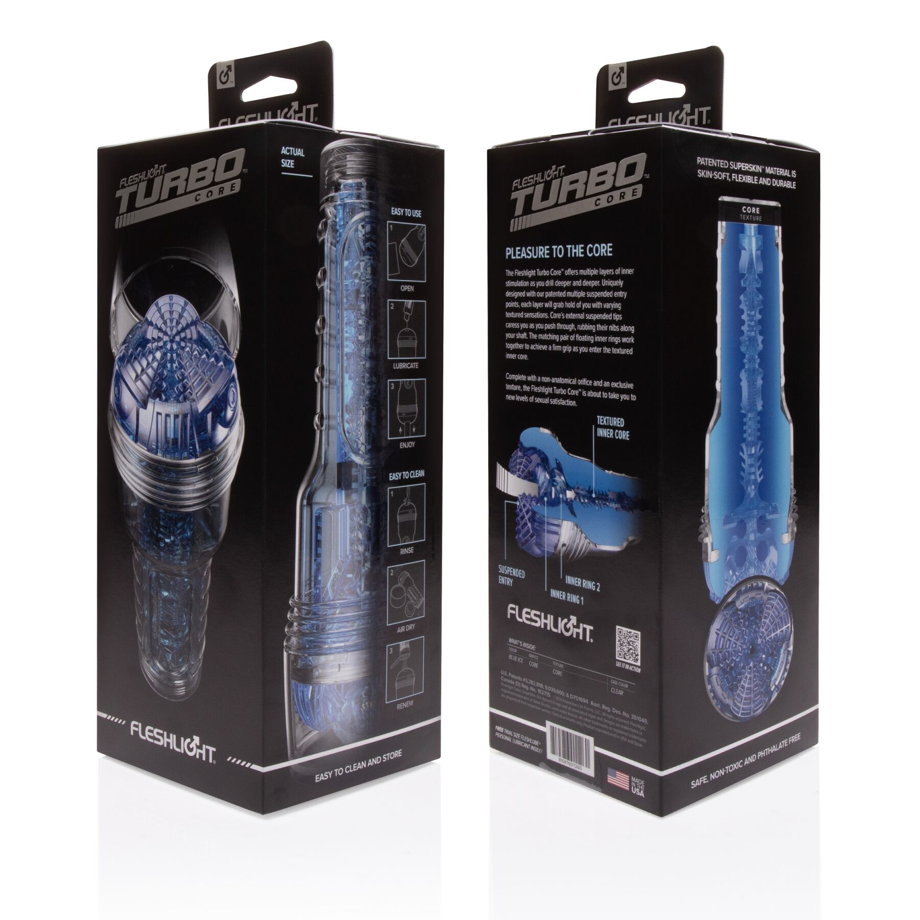 Мастурбатор Fleshlight Turbo Core Blue Ice, оральний секс (глибоке горло) - Зображення 4