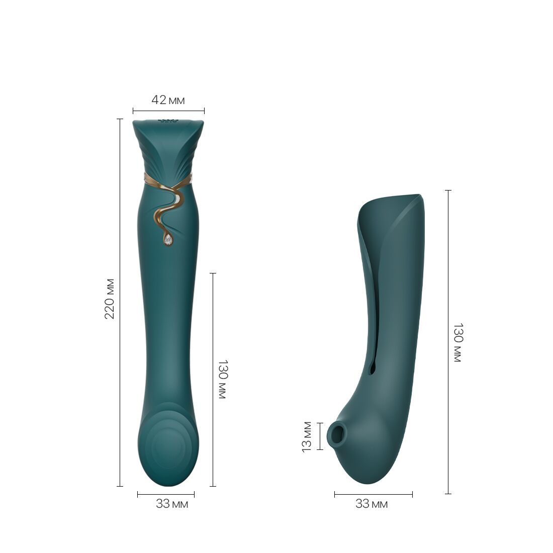 Смартвібратор 3в1 Zalo — Queen Set Jewel Green, пульсівна перлина та вакуум, кристал Swarovski - Зображення 3