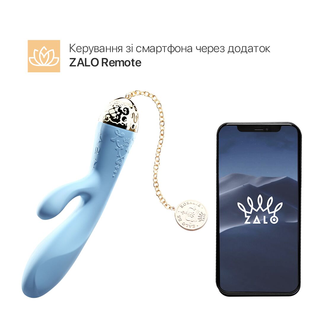 Смартвібратор-кролик Zalo — Rosalie Royal Blue - Зображення 2