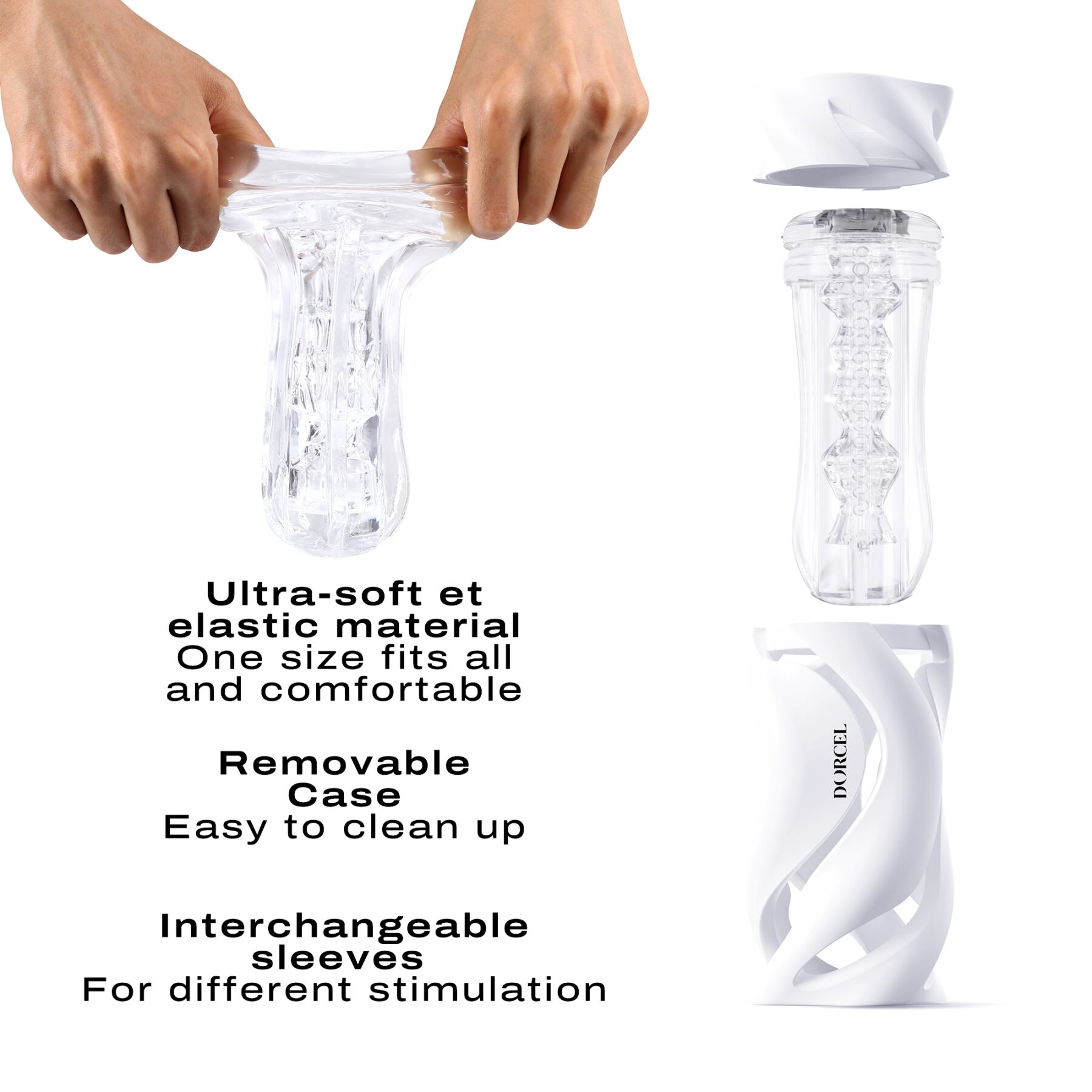 Мастурбатор Dorcel DEEP BLOW WHITE, подвійне використання - Зображення 4