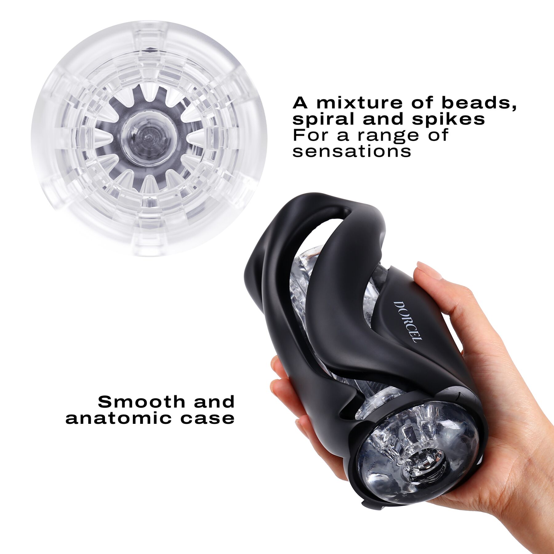 Мастурбатор Dorcel DEEP BLOW BLACK, подвійне використання - Зображення 2