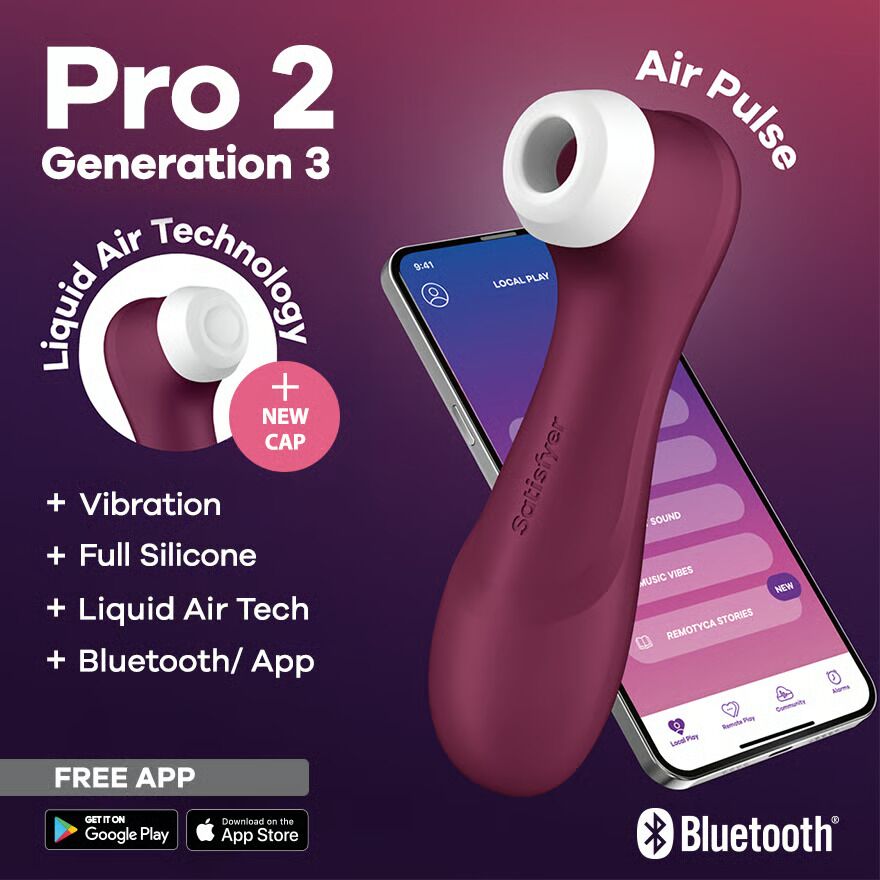 Вакуумний кліторальний стимулятор Satisfyer Pro 2 Generation 3 with Liquid Air Connect App Wіnе Red - Зображення 2