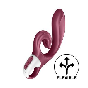 Вібратор-кролик Satisfyer Love Me Red, гнучкий, відросток з потрійним кінчиком