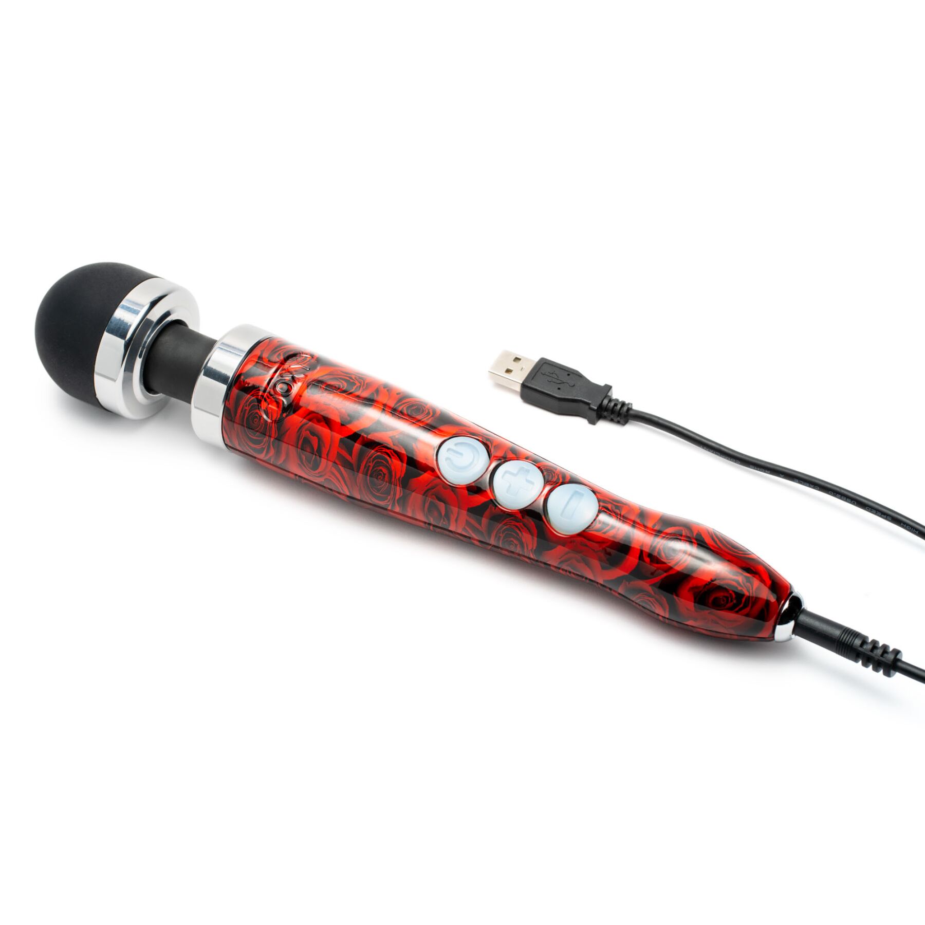 Вібромасажер DOXY Die Cast 3R - ROSE PATTERN, дуже потужний, перезаряджуваний, металевий корпус - Зображення 4