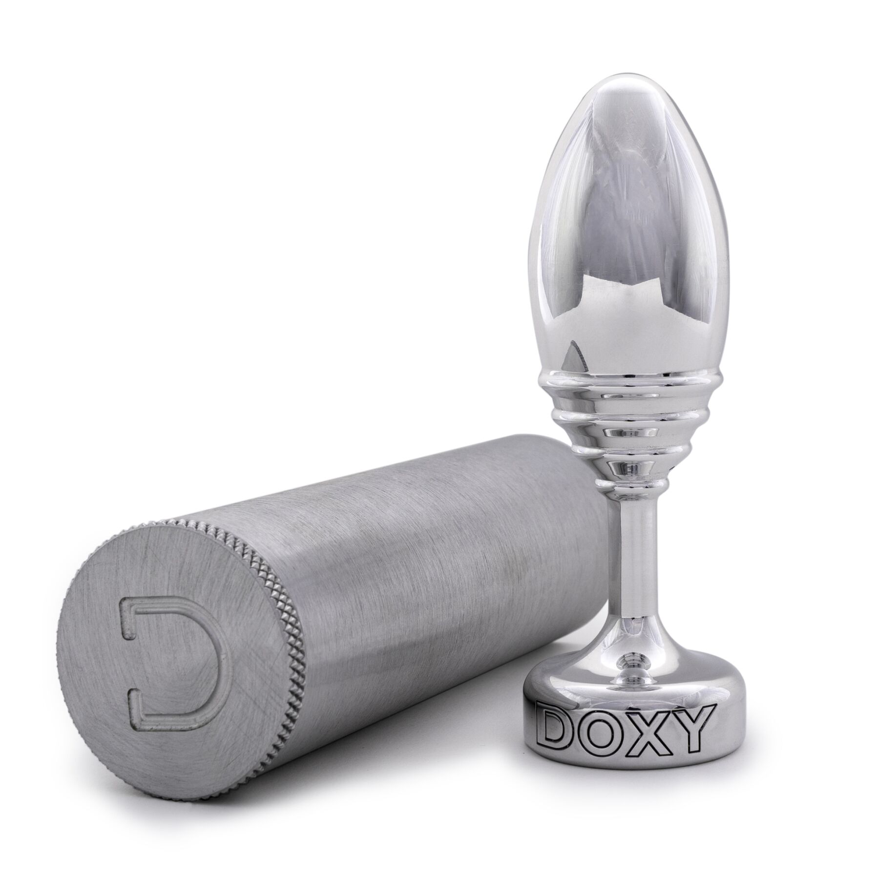 Металева анальна пробка DOXY Butt Plug RIBBED, ребриста, діаметр 3,3 см - Зображення 4