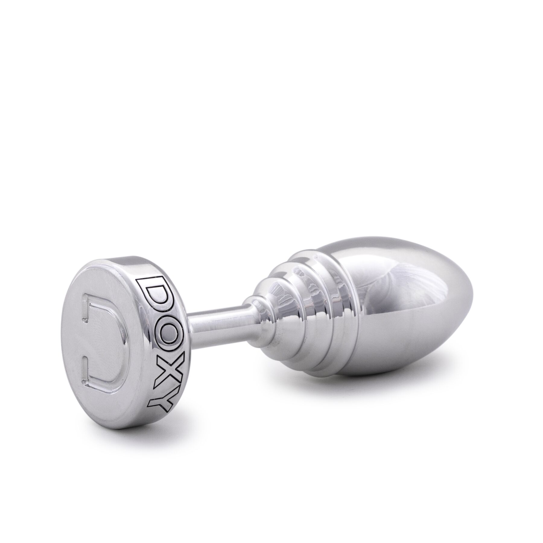 Металева анальна пробка DOXY Butt Plug RIBBED, ребриста, діаметр 3,3 см - Зображення 2