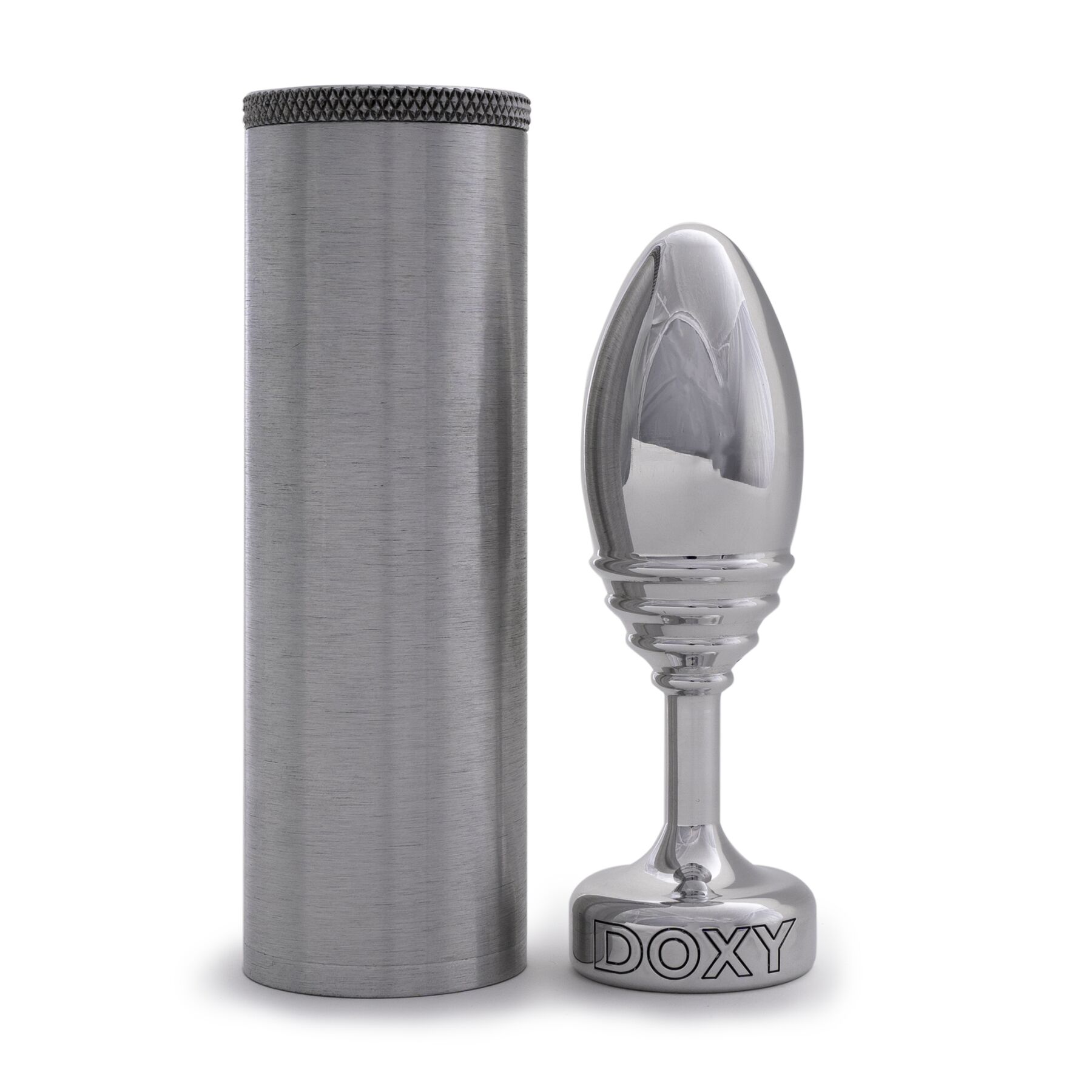 Металева анальна пробка DOXY Butt Plug RIBBED, ребриста, діаметр 3,3 см - Зображення 3