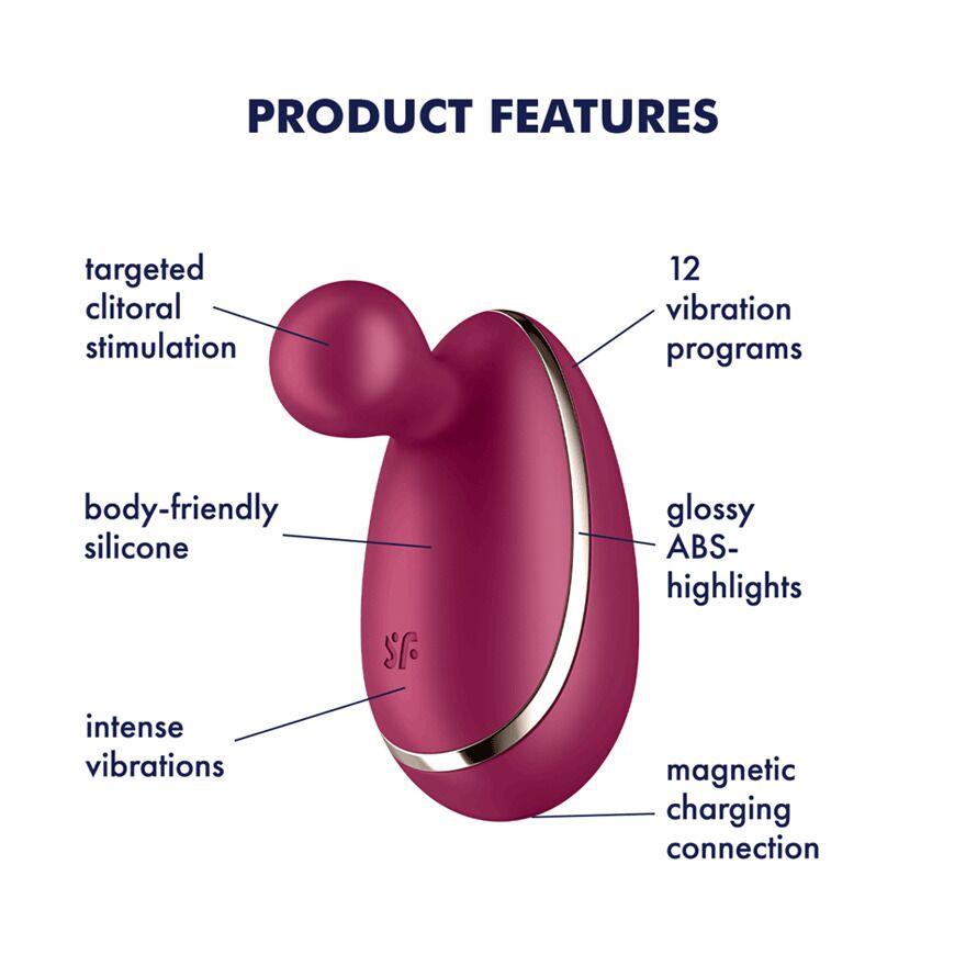 Вібратор для зовнішньої стимуляції Satisfyer Spot On 1 Berry, гнучкий відросток - Зображення 3