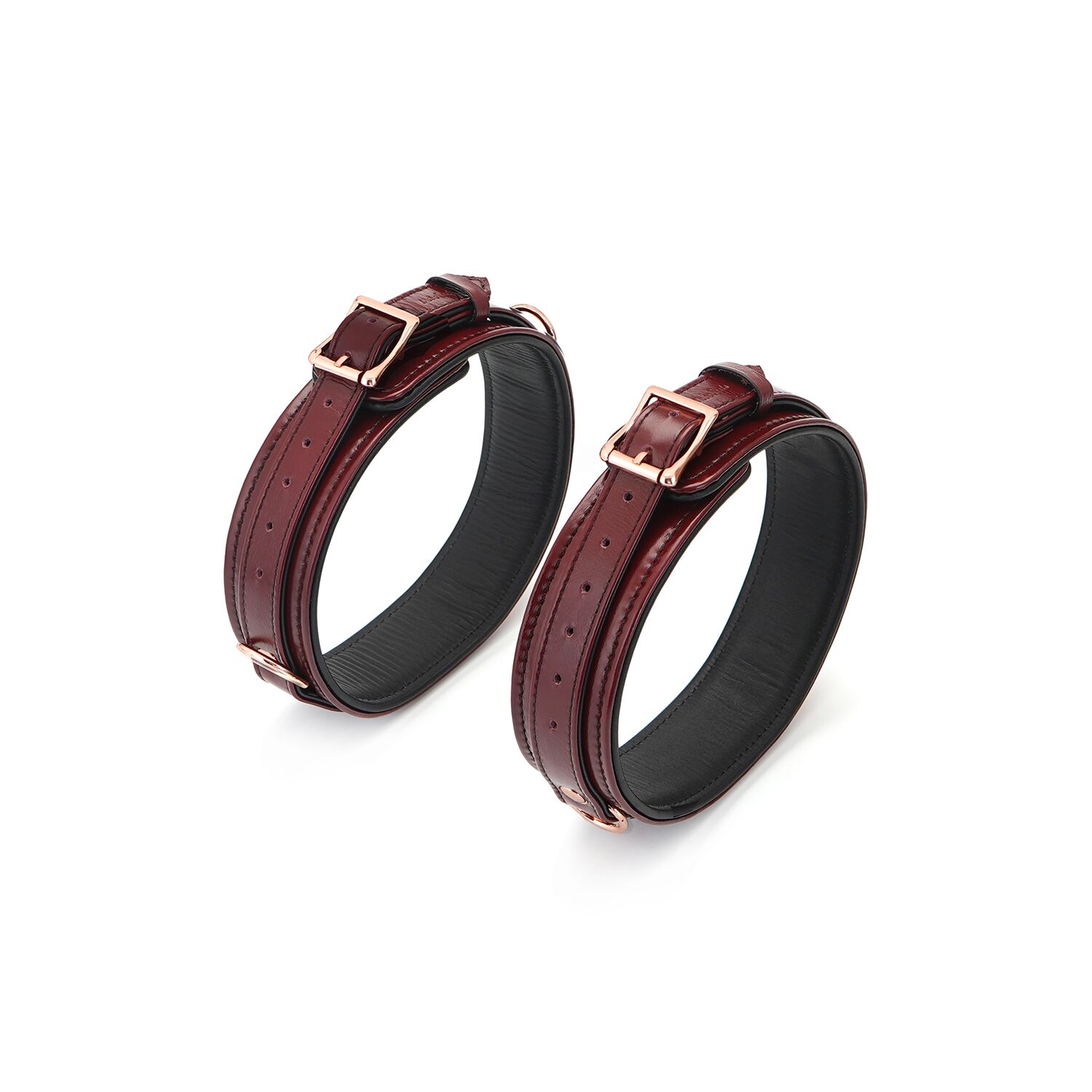 Фіксатори для стегон Liebe Seele Wine Red Thigh Cuffs L Size, натуральна шкіра - Зображення 3