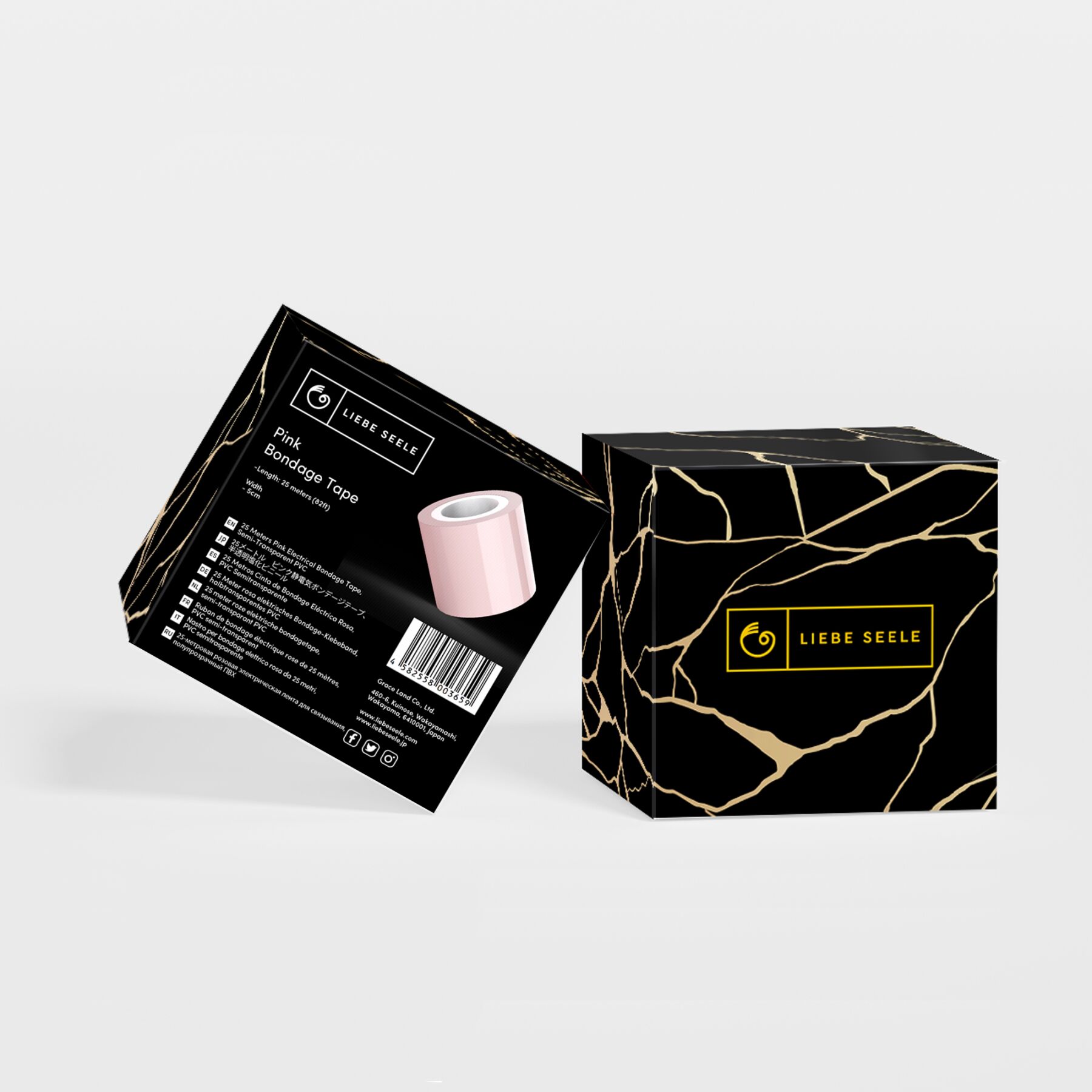 Скотч для бондажу Liebe Seele Bondage Tape Pink 25 м, не липне до шкіри та волосся, без слідів - Зображення 2