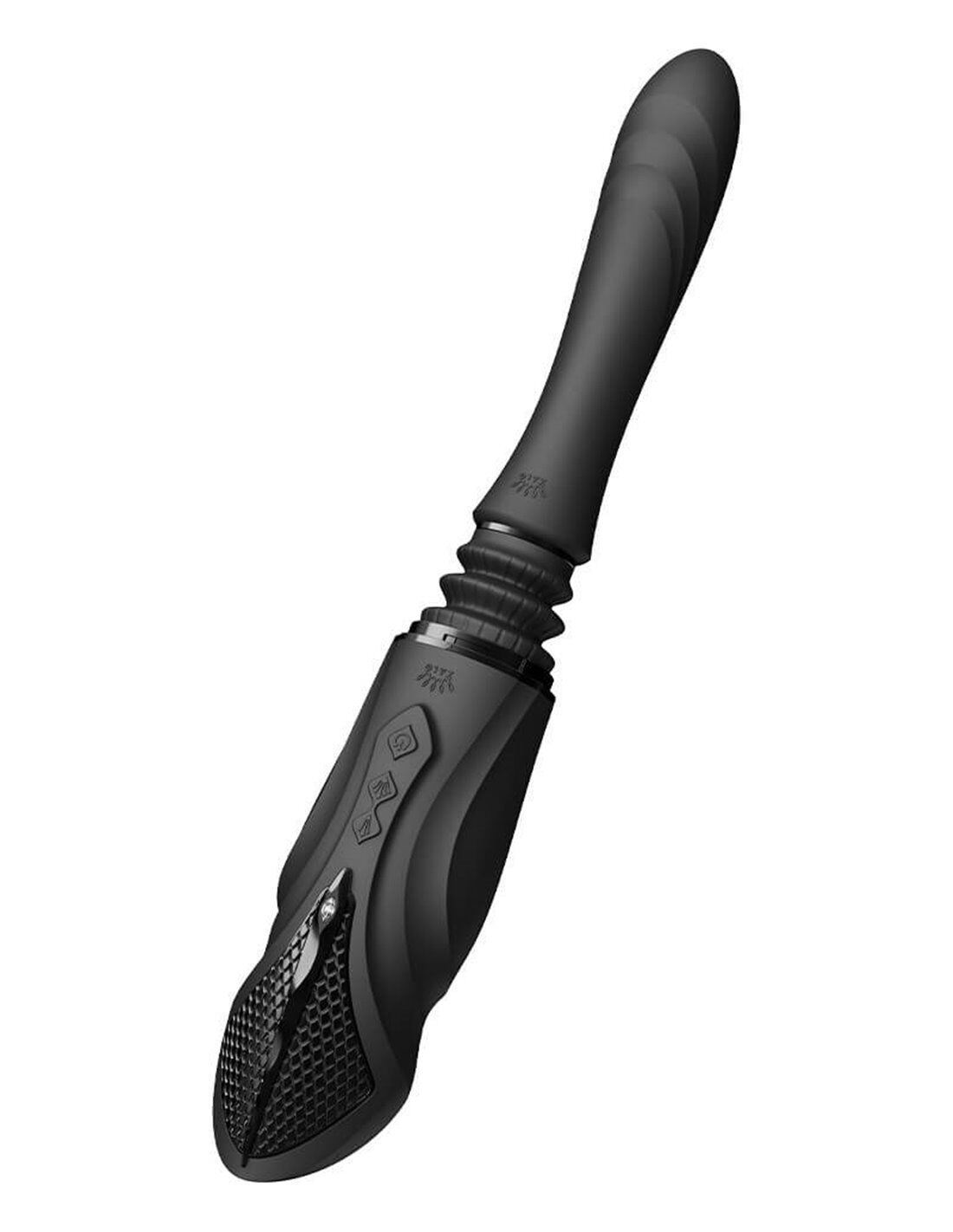 Компактна смарт секс-машина Zalo – Sesh Obsidian Black, 2 насадки, пульт ДК, кристал Swarovski - Зображення 3
