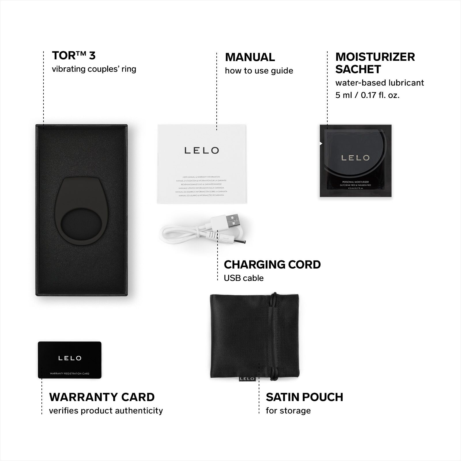 Ерекційне кільце з вібрацією LELO Tor 3 Black, керування зі смартфона - Зображення 4