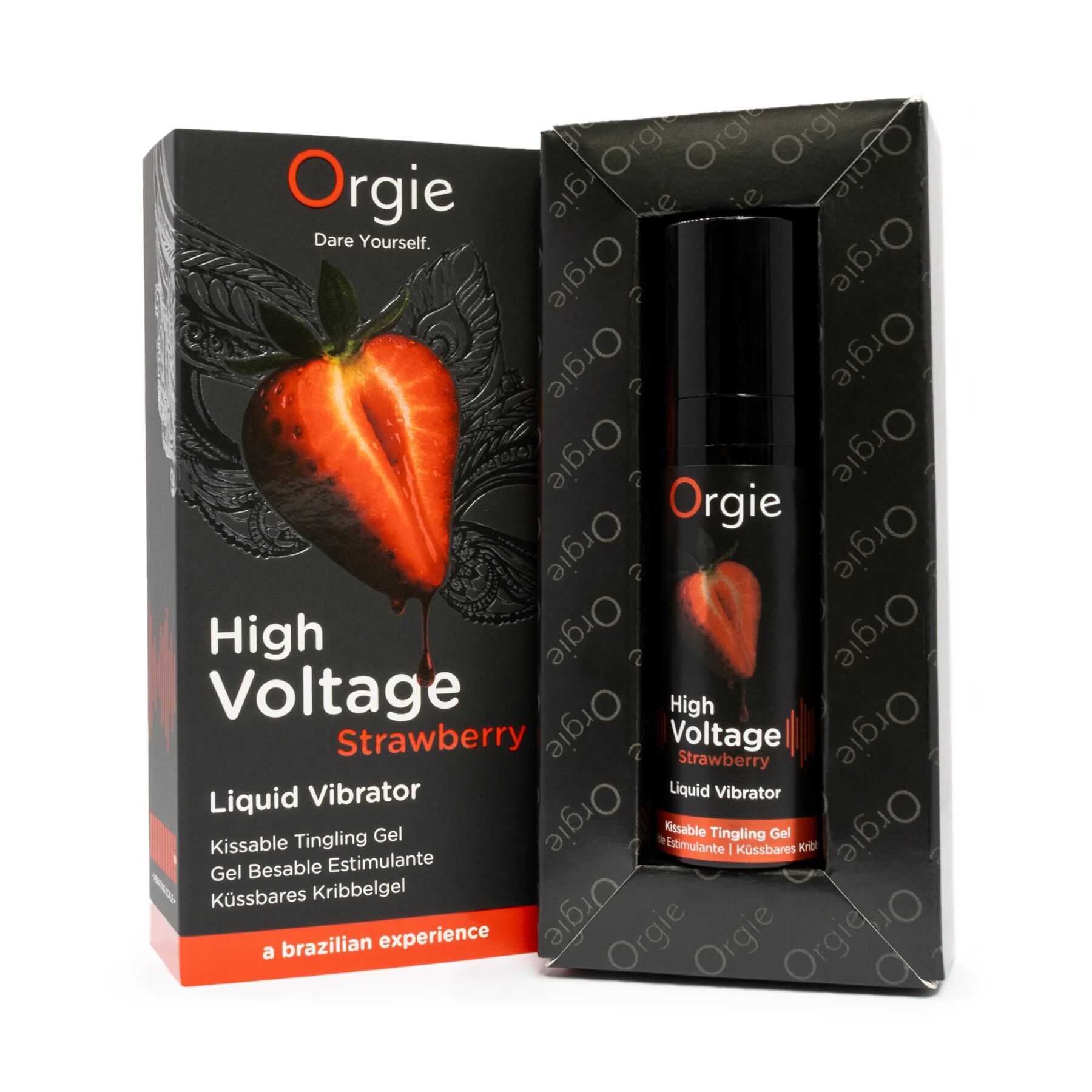 Рідкий вібратор Orgie High Voltage – Strawberry, 15 мл, ефект мурашок, дуже потужний, смак полуниці - Зображення 3