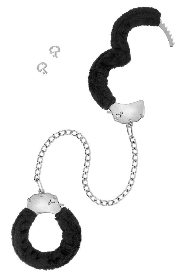 Металеві поножі з хутром Fetish Tentation Adjustable metal and fur ankle cuffs, 2 ключі - Зображення 2