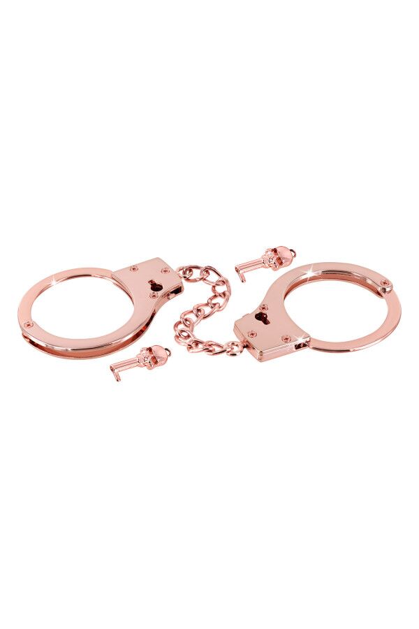 Металеві наручники Fetish Tentation Premium Chick wrist cuffs in rose-gold metal, рожеве золото - Зображення 3
