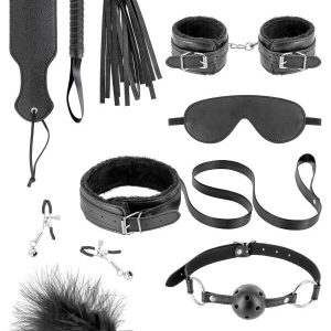 Набір для BDSM усе-в-одному Fetish Tentation SM Bondage Box in vegan leather, 10 предметів