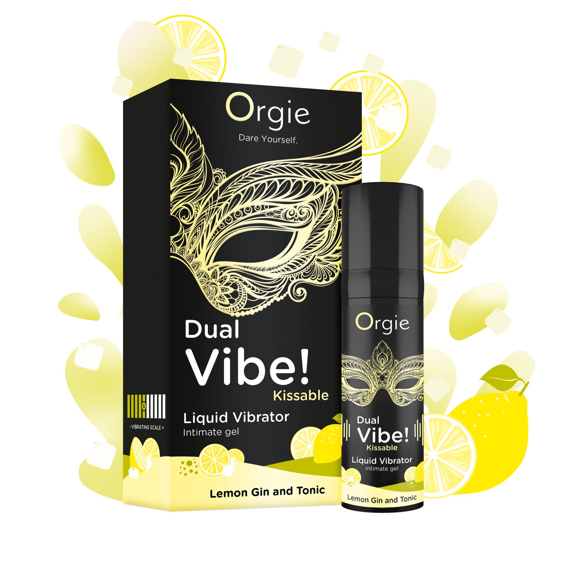 Рідкий вібратор Orgie Dual Vibe! Lemon Gin And Tonic Kissable Liquid Vibrator, 15 мл - Зображення 2