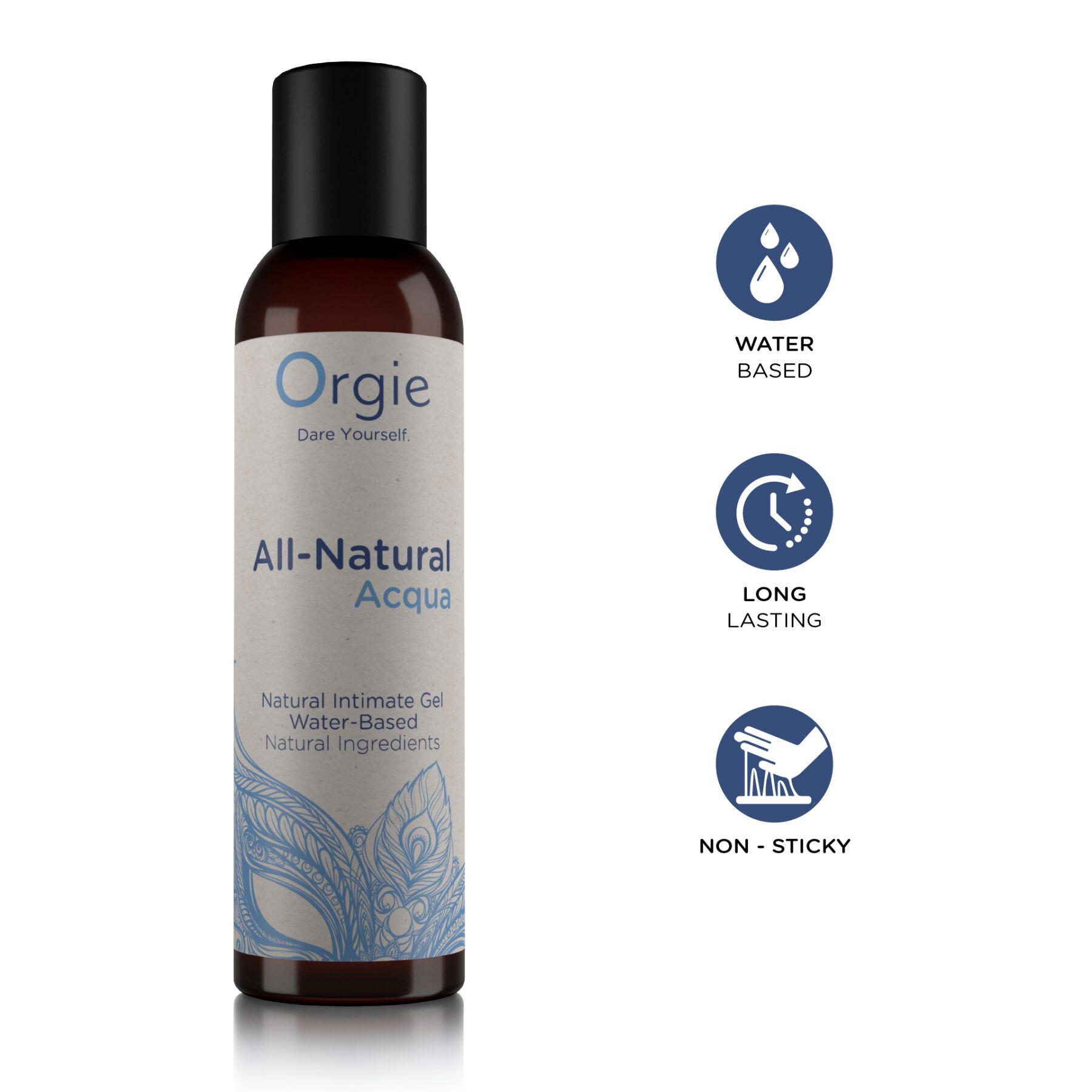 Лубрикант на водній основі Orgie All Natural Acqua, 150 мл, нелипкий, гладенький, натуральний склад - Зображення 3