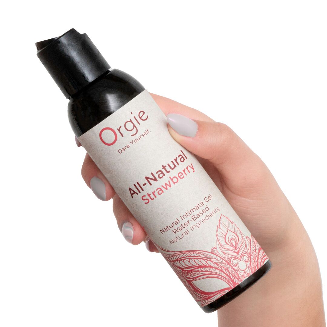 Лубрикант на водній основі Orgie All Natural Strawberry, 150 мл, зі смаком та ароматом полуниці - Зображення 2