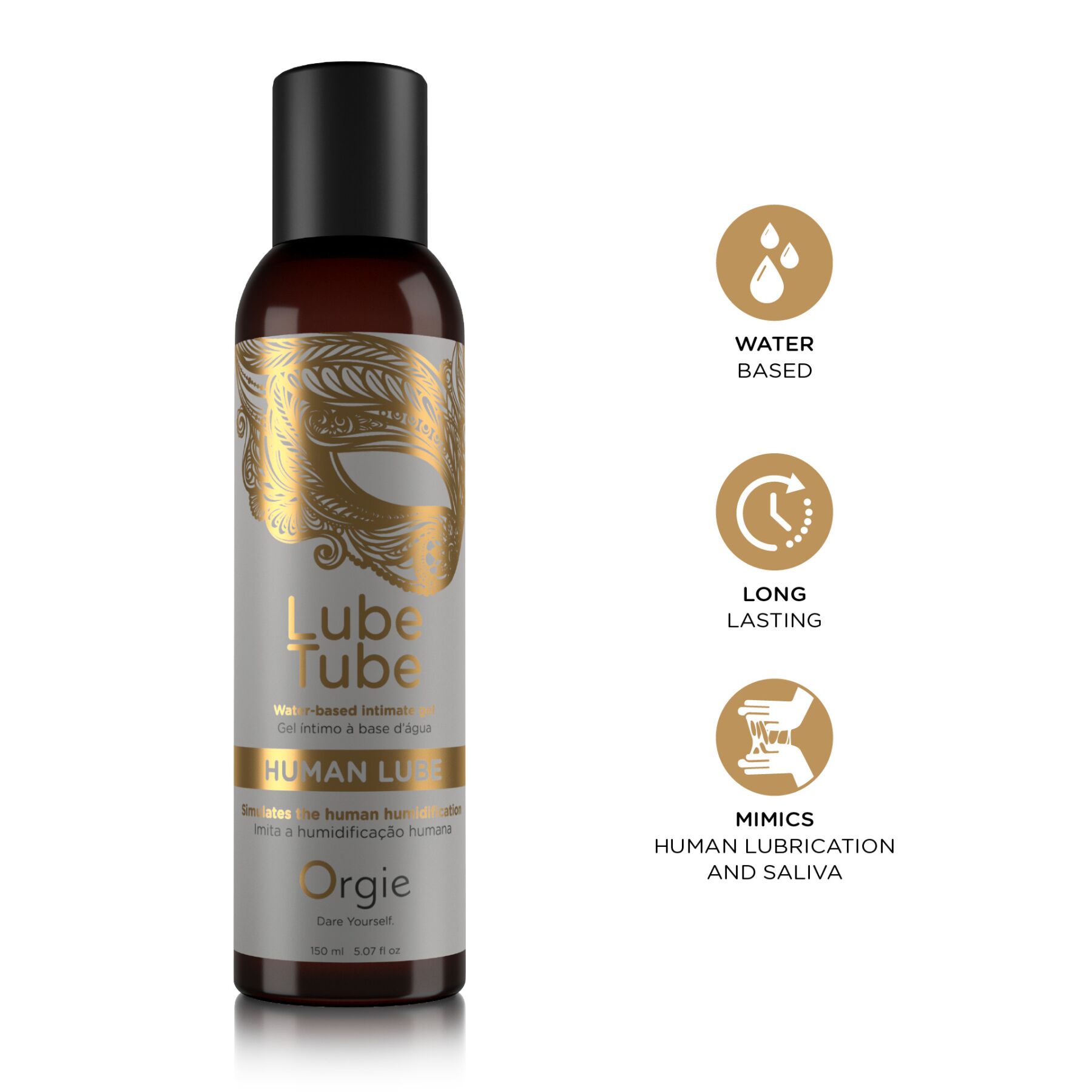 Лубрикант на водній основі Orgie Lube Tube Human Lube, 150 мл, імітація природної змазки та слини - Зображення 3
