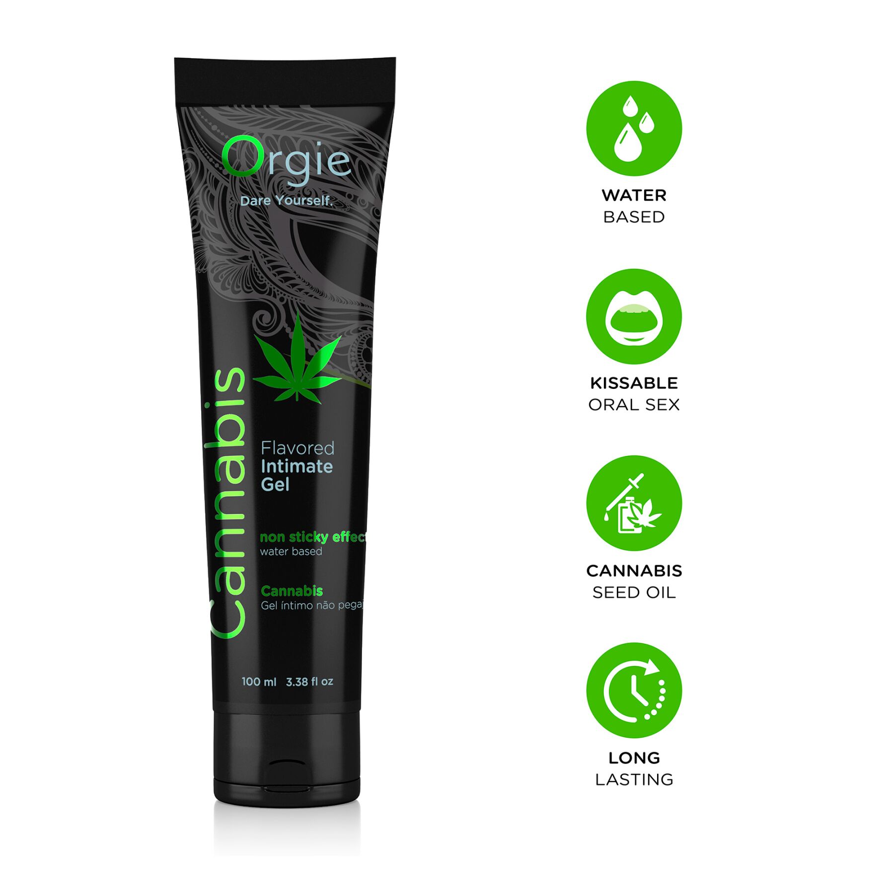 Лубрикант на водній основі Orgie Lube Tube Cannabis, 100 мл, їстівний, з олією насіння конопель - Зображення 3