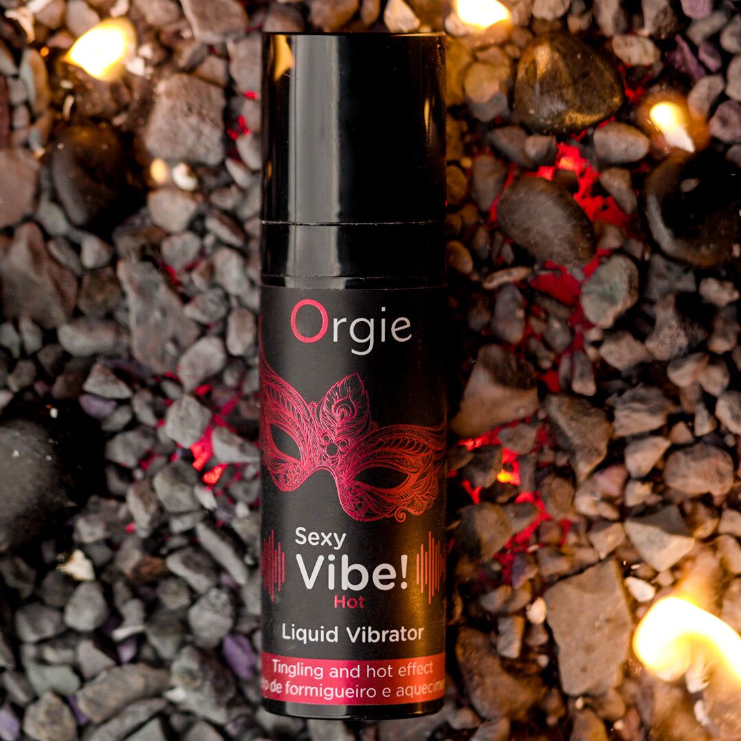 Рідкий вібратор Orgie Sexy Vibe! Hot, 15 мл, зігрівальний, дуже потужний, зі смаком полуниці - Зображення 4
