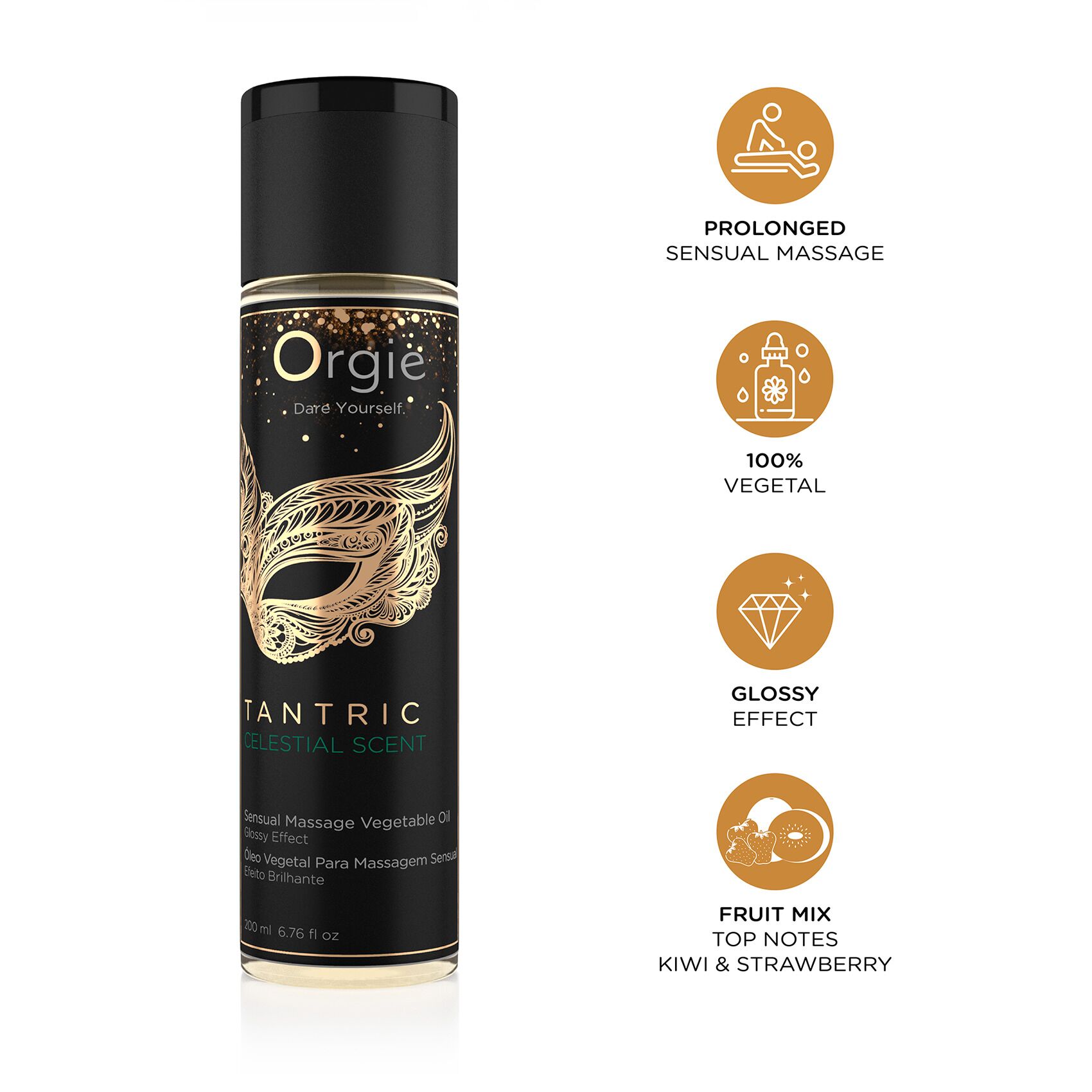 Масажна олія Orgie – Tantric Celestial Scent (200 мл), для тантричного масажу, зволоження - Зображення 3