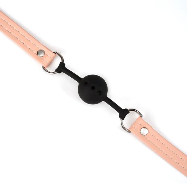Повітропроникний кляп Liebe Seele Dark Candy Pink Ball Gag, силіконова кулька, діаметр 4,3 см - Зображення 3