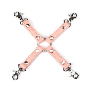 Хрестовина для фіксації Liebe Seele Dark Candy Pink Hogtie, з кільцем, 4 карабіни