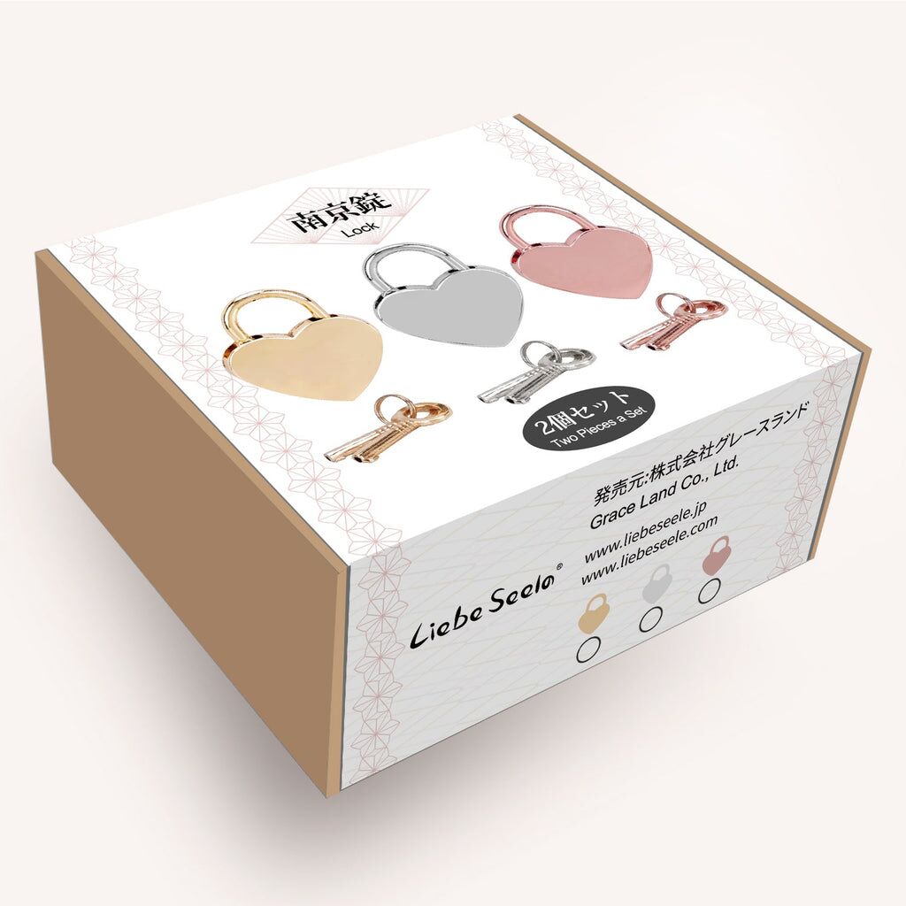 Замочок-сердечко Liebe Seele Heart Shape Padlock Rose Gold (2 шт), універсальний - Зображення 3