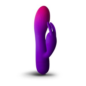 Вібратор-кролик Rocks Off Glo Girl – Rabbit, 2 мотори, 10 режимів, на батарейках