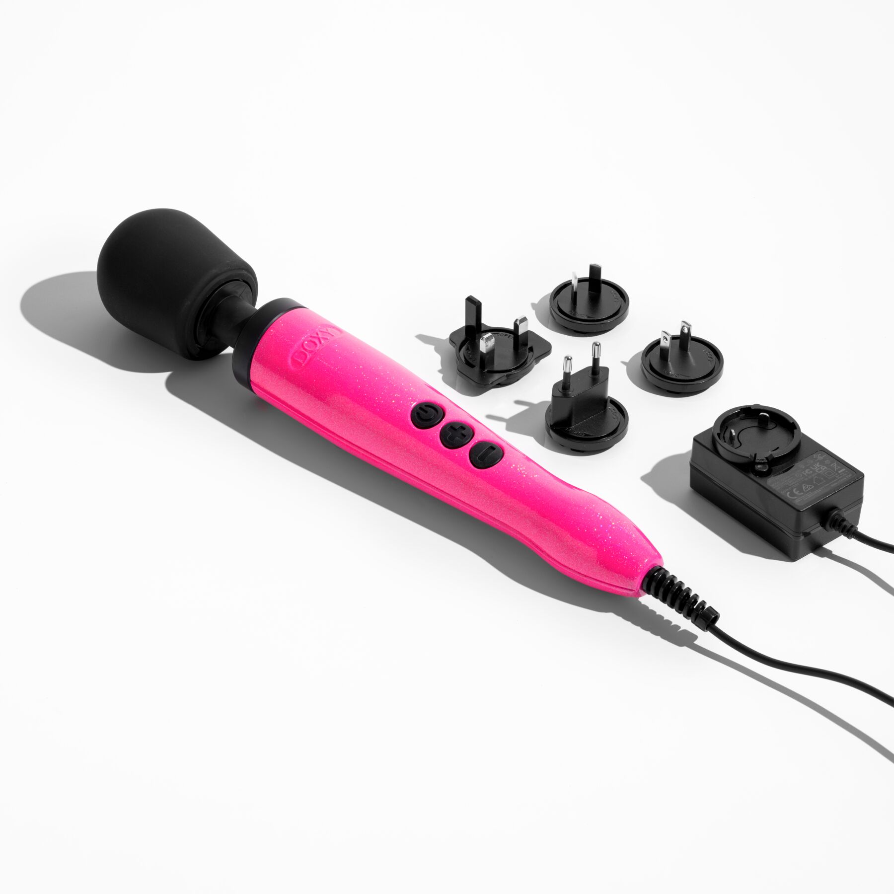 Вібромасажер DOXY Die Cast Massager Hot Pink, дуже потужний, живлення 220В, металевий корпус - Зображення 4