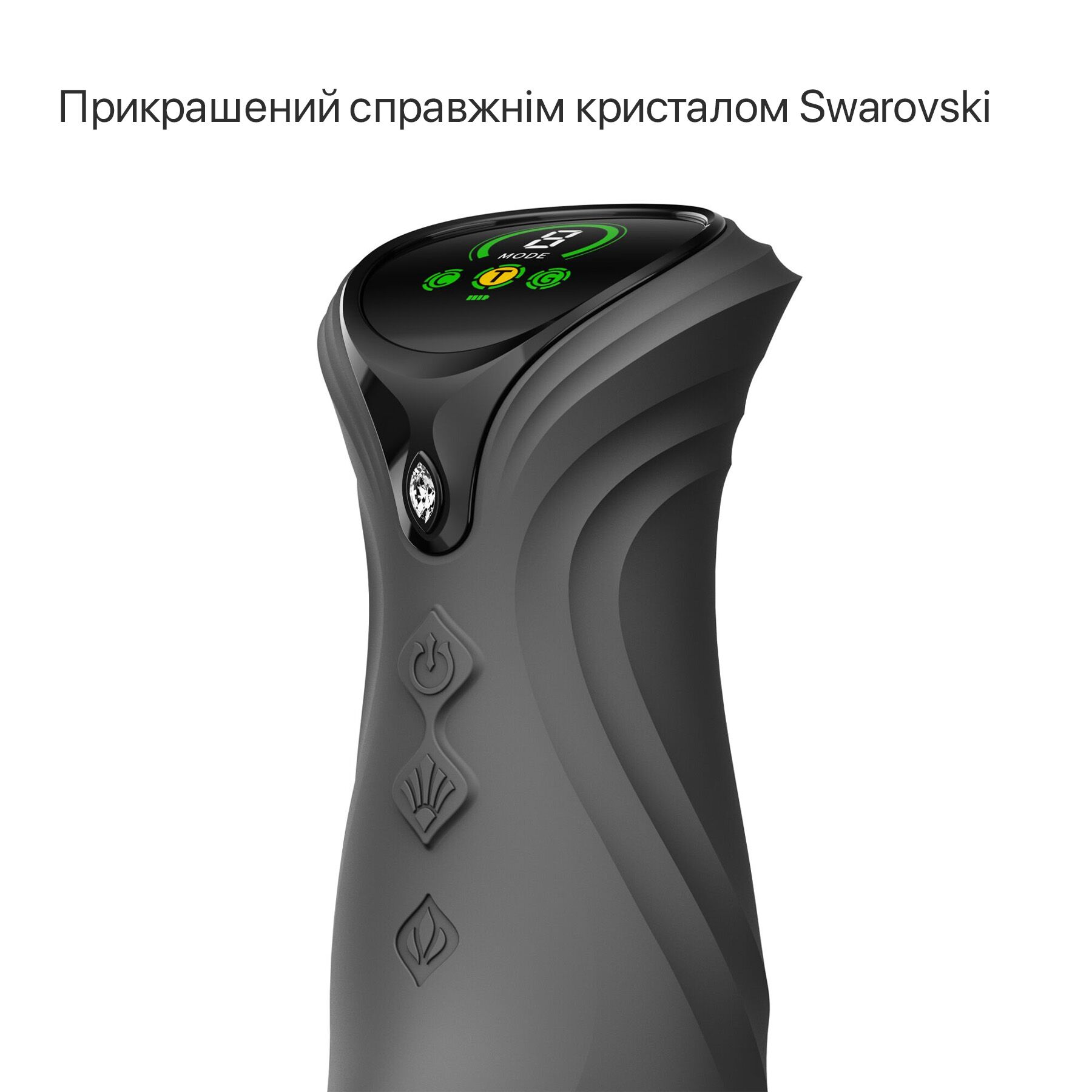 Смарт пульсатор-кролик з вібрацією Zalo Mose 2 Obsidian Black, підігрів до 42 °C, кристал Swarovski - Зображення 3