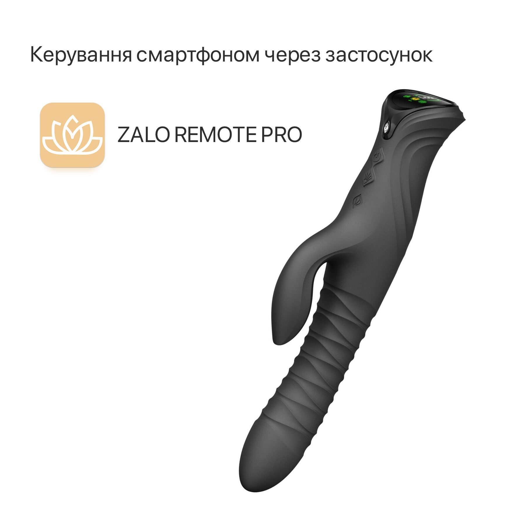 Смарт пульсатор-кролик з вібрацією Zalo Mose 2 Obsidian Black, підігрів до 42 °C, кристал Swarovski - Зображення 2